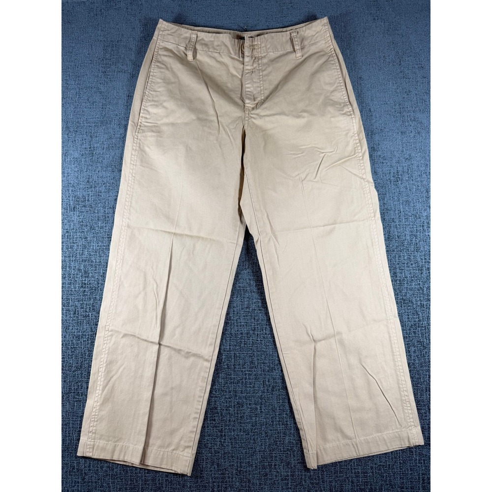 J.Crew Womens Khaki Tan Wide Leg Chino Pants Size 25P Petite Cotton Twill